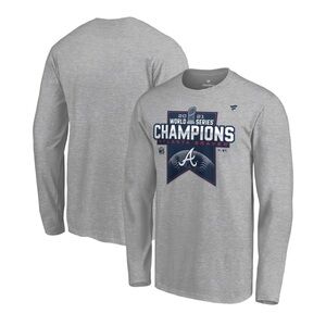 Atlanta Braves 2021 MLB World Series‎ Champion Long Sleeve T-Shirt Gray XXL 2XL